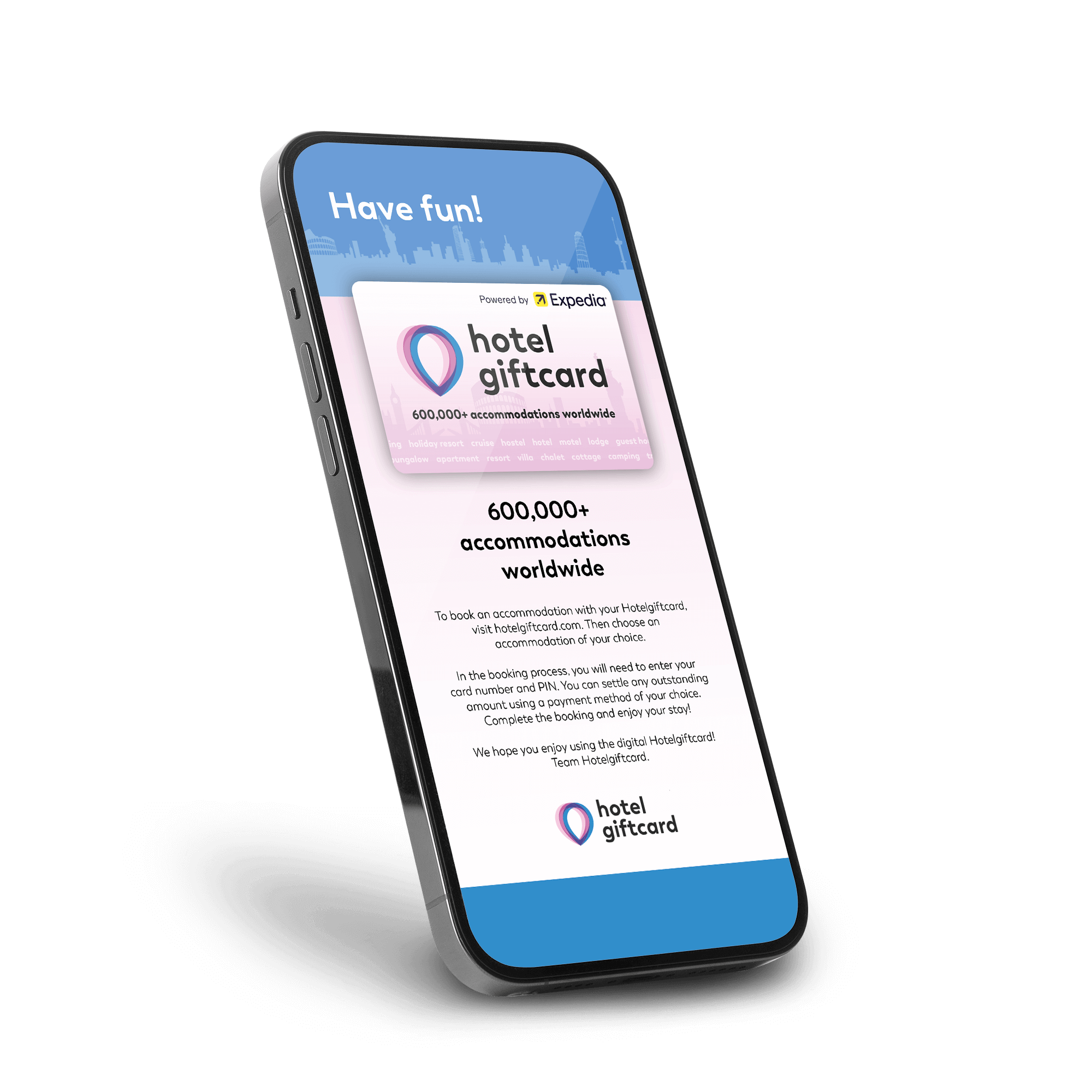 mockup mobile hotel gift card